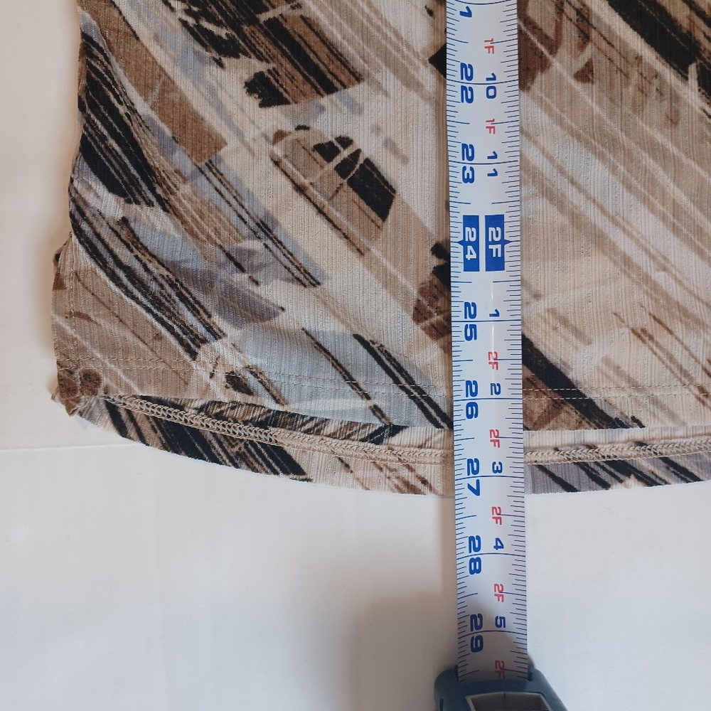 Dana Buchman White, Black & Brown Abstract Pattern Blouse - Picture 14 of 15